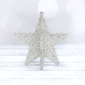 Silver Glitter 3D 5-Point Star